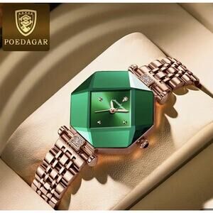 Podegar Women’s Dial Cutting Luxury Polygon Pointer Watch NIB